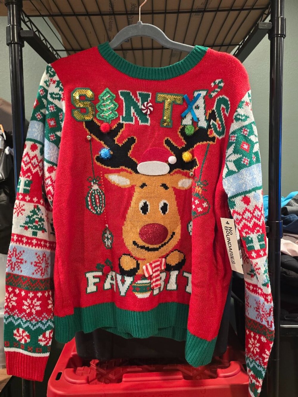 NWT Women's Med ugly Christmas sweater Santas favorite